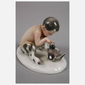 Goebel zwei Faune mit Tieren