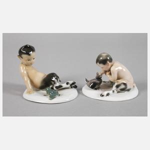 Goebel zwei Faune mit Tieren