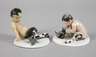 Goebel zwei Faune mit Tieren