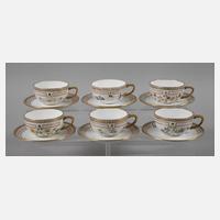 Royal Copenhagen sechs Teetassen im Flora Danica-Stil111
