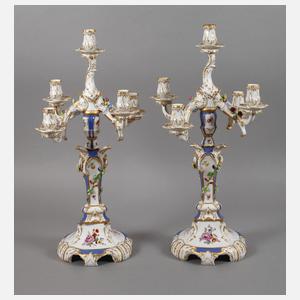 KPM Berlin Paar Girandolen "Breslauer Stadtschloss"