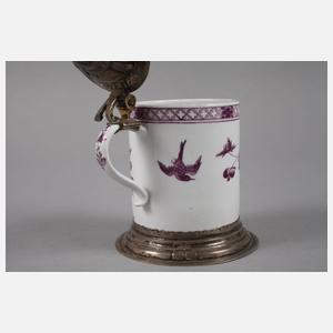 Meissen Walzenkrug mit Vermeilmontierung