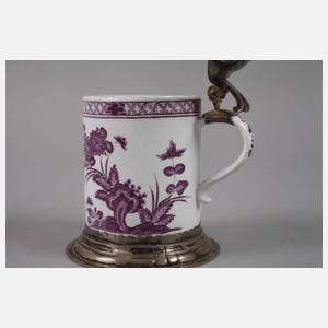 Meissen Walzenkrug mit Vermeilmontierung