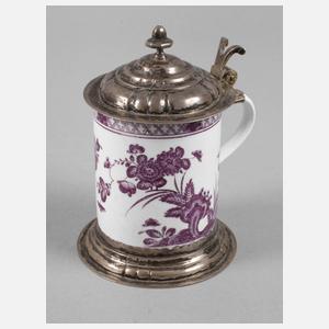 Meissen Walzenkrug mit Vermeilmontierung