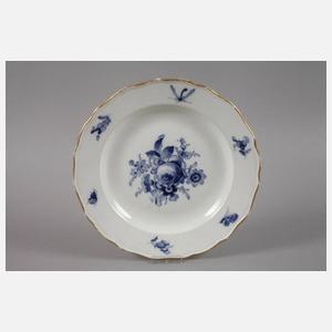 Meissen Teller und Sauciere Blaumalerei