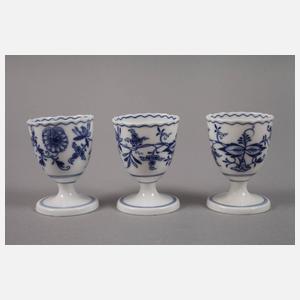 Meissen sechs Eierbecher Zwiebelmusterdekor