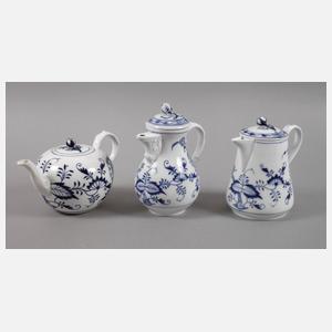 Meissen drei Kannen "Zwiebelmuster"