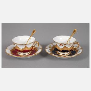 Meissen Paar Mokkatassen "B-Form"