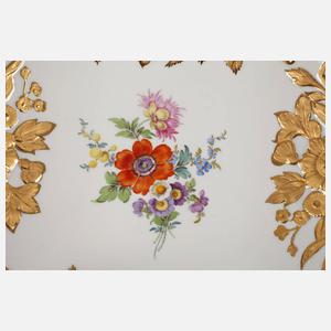 Meissen große Prunkschale Blumenbukett