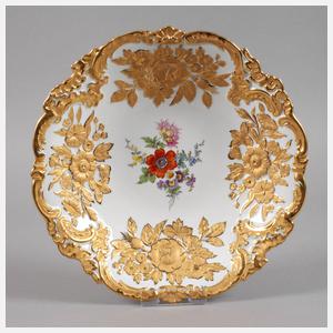 Meissen große Prunkschale Blumenbukett
