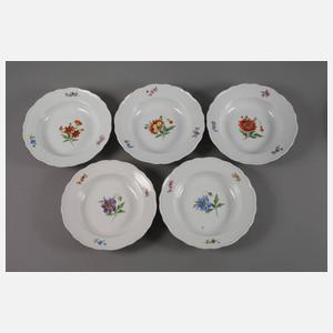 Meissen neun Suppenteller "Blume 1"