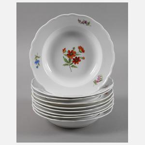 Meissen neun Suppenteller "Blume 1"