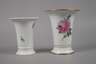 Meissen zwei Trichtervasen Blumenmalerei