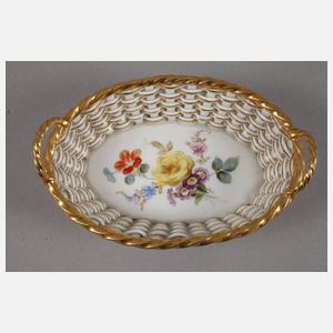 Meissen kleine Korbschale "Blumenbukett"