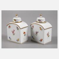Meissen Paar Teedosen mit Streublümchendekor111