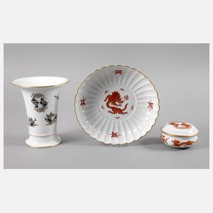 Meissen drei Teile mit Drachendekor