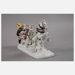 Meissen "Schlittengruppe mit Hofnarr Fröhlich"