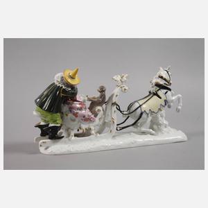 Meissen "Schlittengruppe mit Hofnarr Fröhlich"