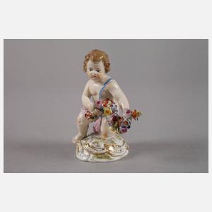Meissen "Knabe mit Blütengirlande auf Postament"