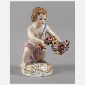 Meissen "Knabe mit Blütengirlande auf Postament"