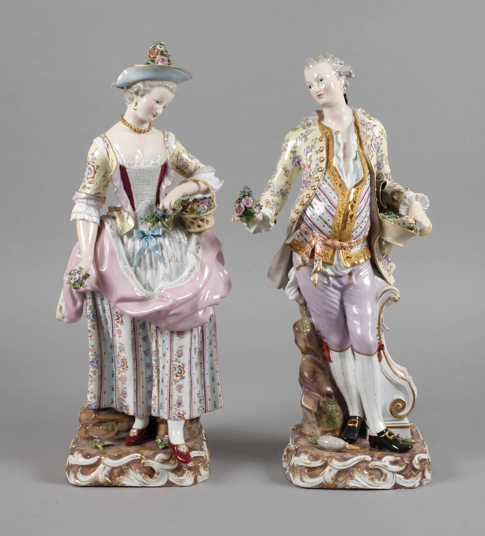 Meissen Paar große Gärtnerfiguren