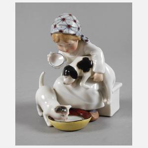 Schwarza-Saalbahn Mädchen mit Hund und Katze