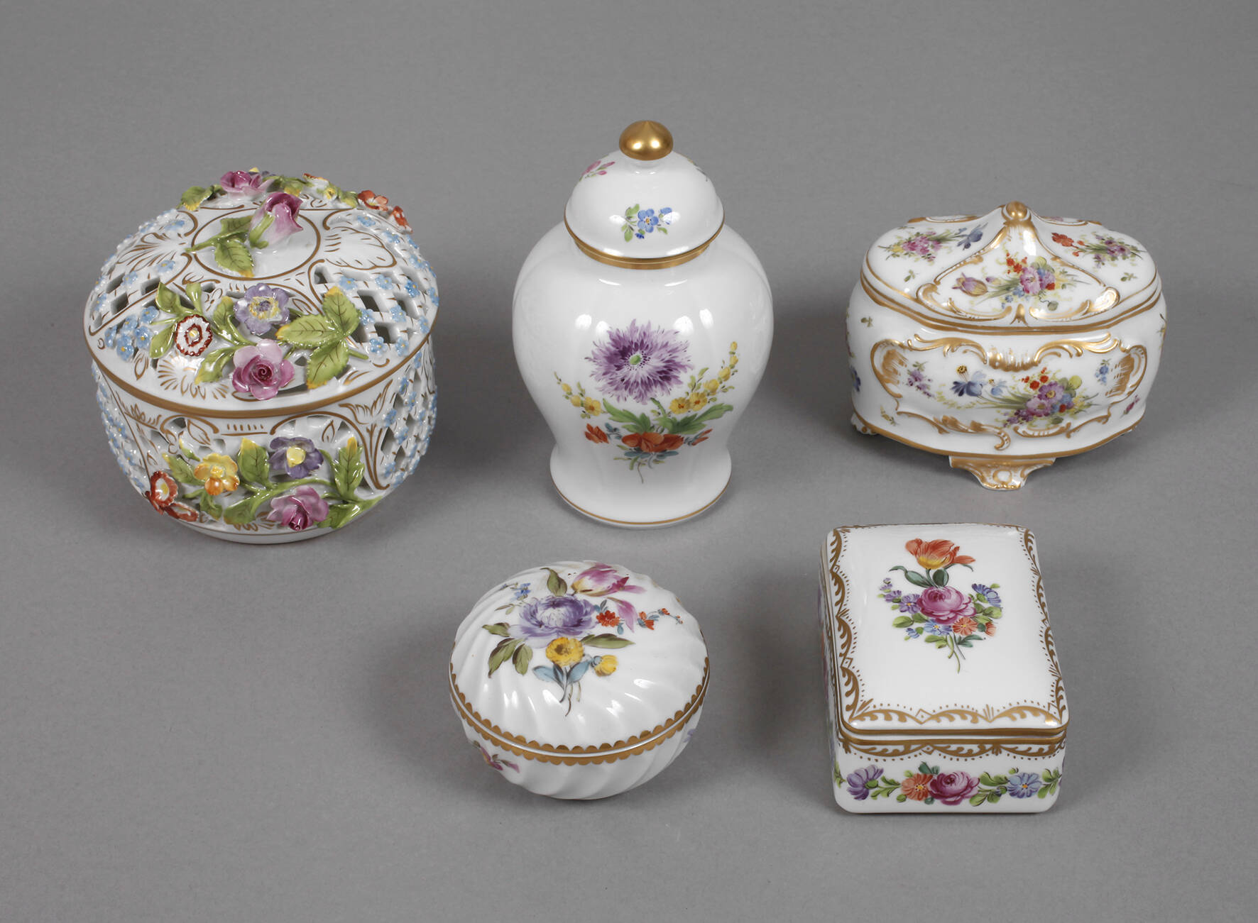 Konvolut Deckeldosen