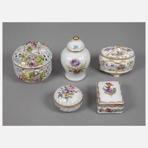 Konvolut Deckeldosen