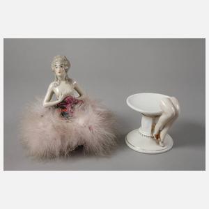 Sitzendorf große zweiteilige Teepuppe