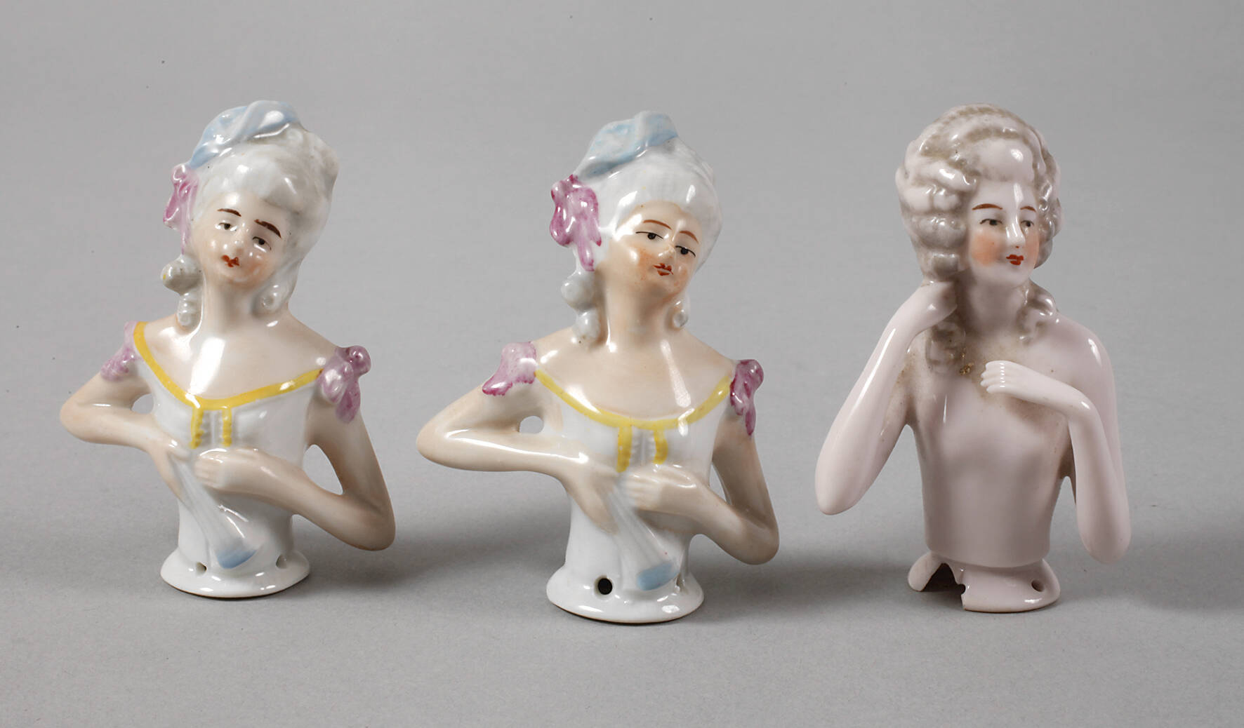 Drei Teepuppenbüsten