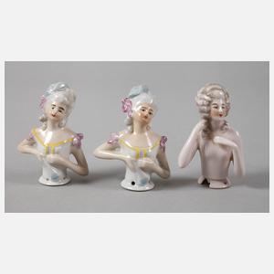 Drei Teepuppenbüsten