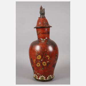 Große Berliner Lackvase mit Chinoiserien