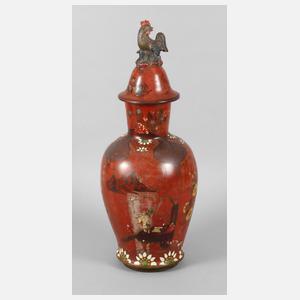 Große Berliner Lackvase mit Chinoiserien