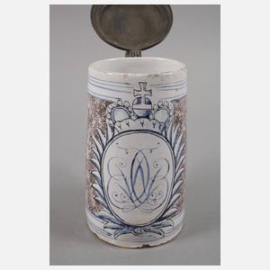 Bayreuther Fayencewalzenkrug aus Adelsbesitz