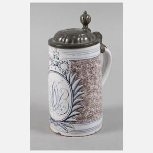 Bayreuther Fayencewalzenkrug aus Adelsbesitz