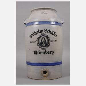 Großes Henkelfass mit Werbeaufschrift
