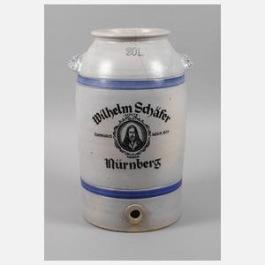 Großes Henkelfass mit Werbeaufschrift