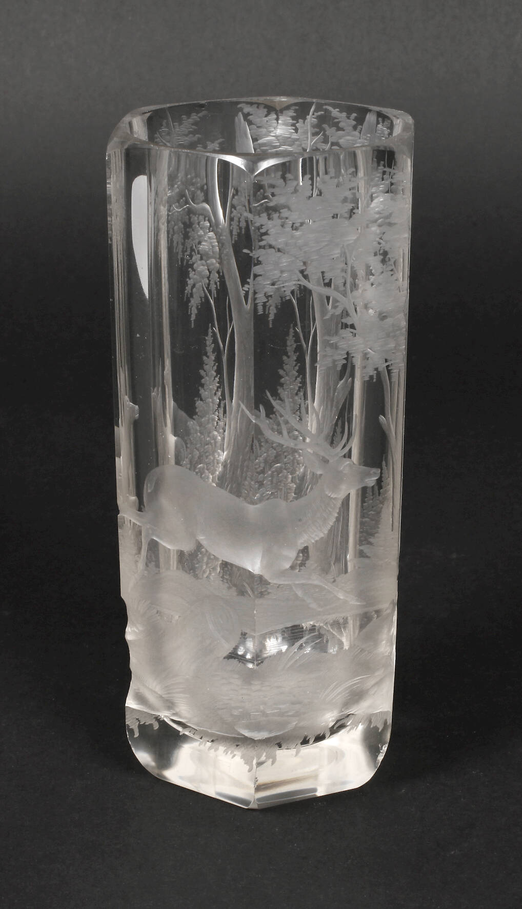 Jagdliche Zylindervase