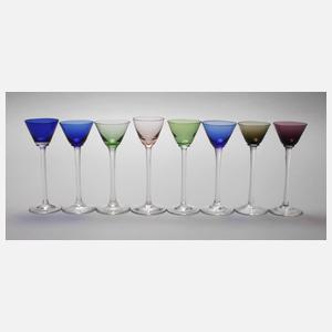 Johann Vincenz Cissarz attr. acht Likörgläser