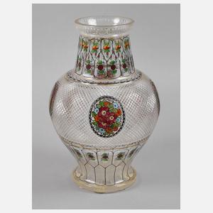 Große Fachschulvase mit Steineldekor