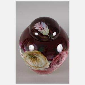 Deckelvase Hinterglasmalerei