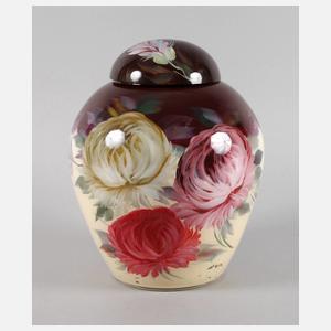 Deckelvase Hinterglasmalerei