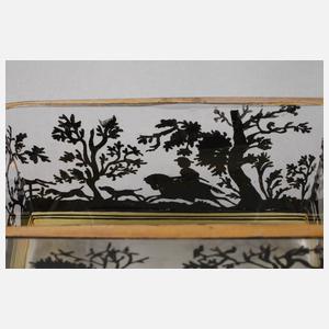 Glasfachschule Haida Vase Schwarzlotmalerei