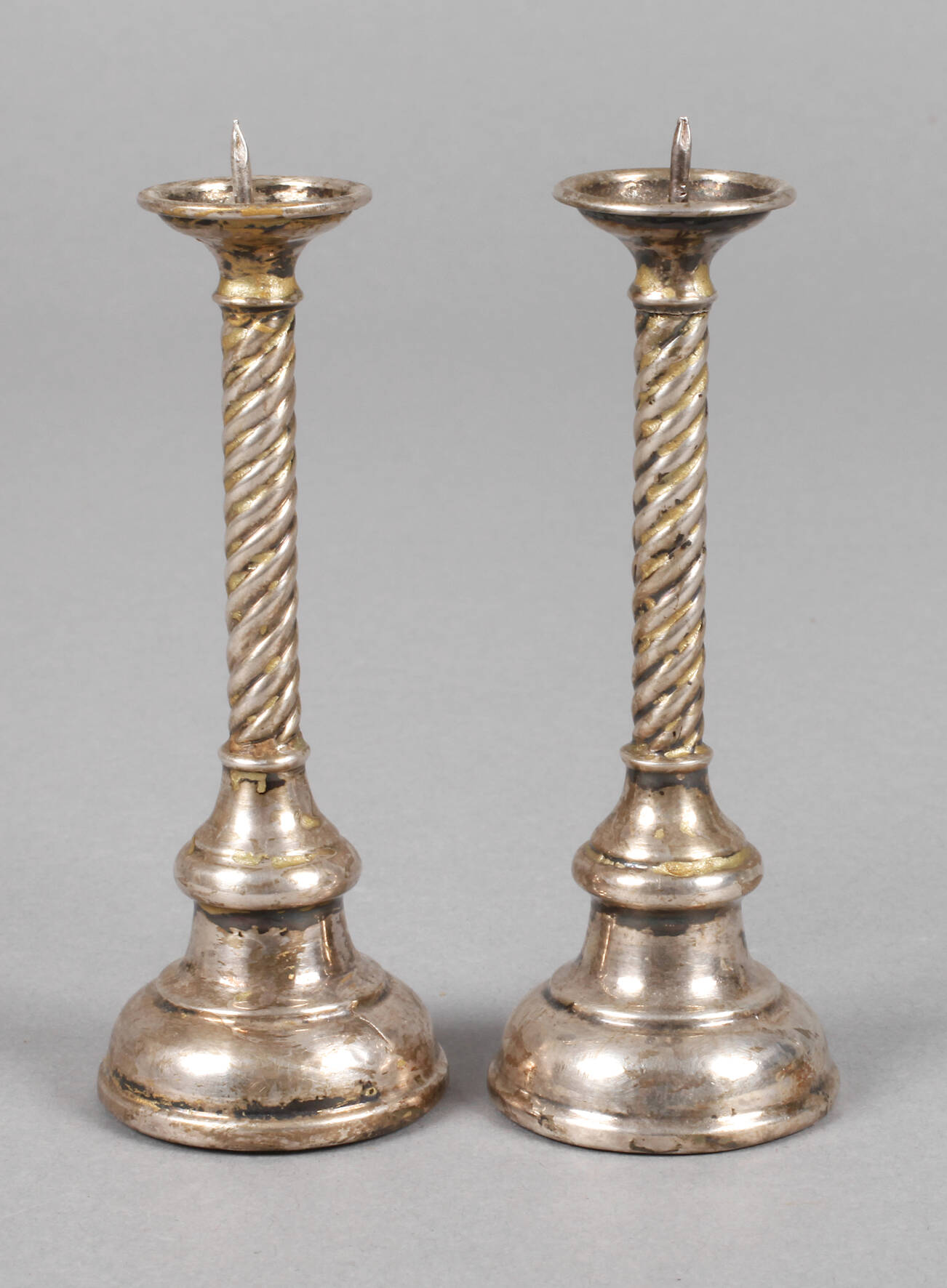 Paar Miniatur-Silberleuchter