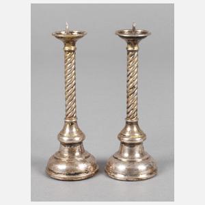 Paar Miniatur-Silberleuchter