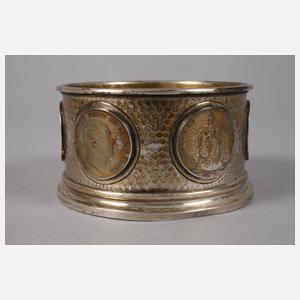 Silber Flaschenständer mit Münzbesatz