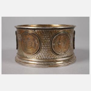 Silber Flaschenständer mit Münzbesatz