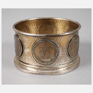 Silber Flaschenständer mit Münzbesatz