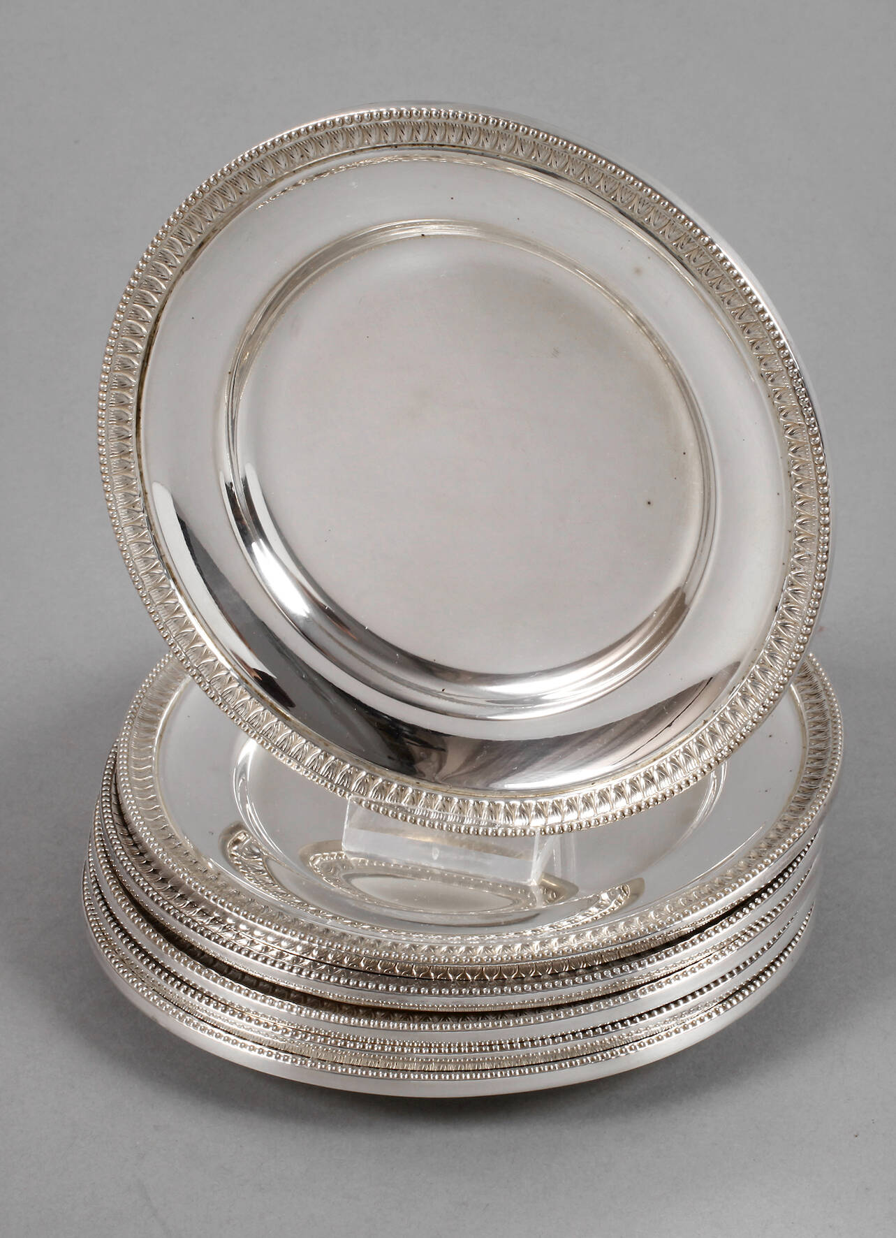 Camusso Peru sechs kleine Vorlegeteller Silber