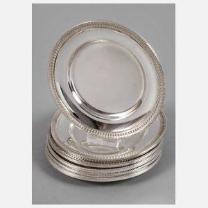 Camusso Peru sechs kleine Vorlegeteller Silber